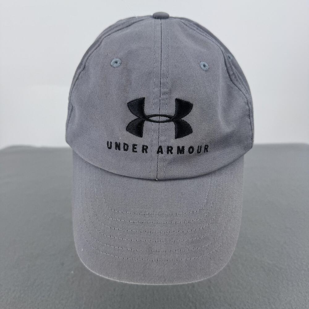 Under Armour Hat Cap Strap Back Womens One Size Gray UA Free Fit Logo Front